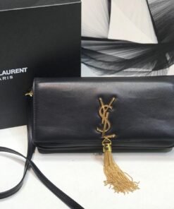 Saint Laurent Kate Tassel Small Shoulder Bag Black For Women 10.2in/26cm YSL P00483545