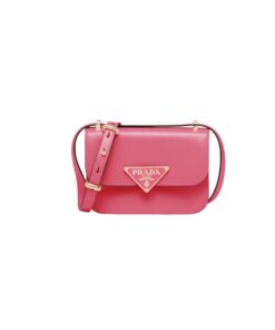 Prada Embl?me Shoulder Bag In Pink For Women 7.8in/20cm 1BD340_2A3A_F0ZCL_V_UTO