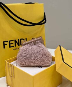 Fendi First Mini Pink Mink Bag For Woman 11.5cm/4in