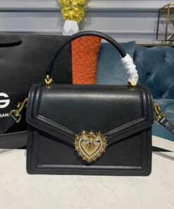 Dolce Gabbana small Devotion Bag Black For Women 19cm/ 7.5inches