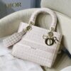 Christian Dior Medium Lady D-Lite Bag Houndstooth Embroidery Pink/White For Women 24cm CD