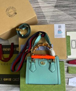 Gucci Diana Mini Tote Bag Light Blue For Women, Women's Bags 7.9in/20cm GG 702732 U3ZDT 4377