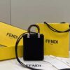 Fendi Mini Sunshine Shopper Black Bag For Woman 18cm/7in