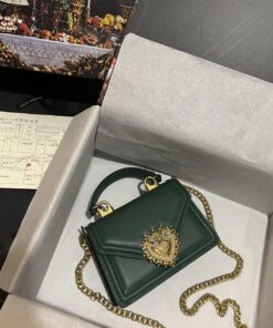 Dolce Gabbana Small Devotion Bag In Plain Green For Women 7.5in/19cm DG BB6711AV89380530