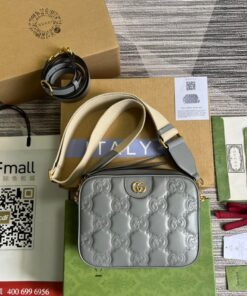 Gucci Matelasse Shoulder Bag Grey For Women, Women's Bags 8.5in/22cm GG 702234 UM8HG 1563