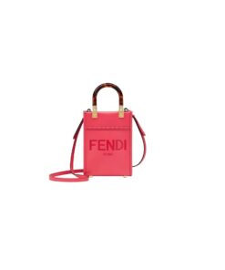 Fendi FD Sunshine Mini Shopper Bag Pink For Women 7.1 in/ 18 cm 8BS051ABVLF1HB7