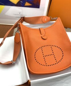 Hermes Evelyne III 29 Bag Orange With Silver-Toned Hardware For Women, Women's Shoulder And Crossbody Bags 11.4in/29cm H056277CC9J