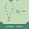 Gift Set Gucci: Square Crystal Necklace + Earrings