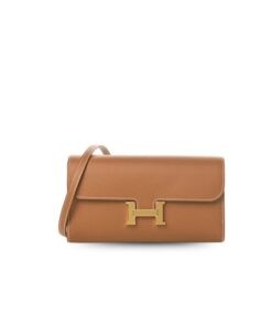 Hermes Constance Epsom Long To Go Wallet Brown For Women, Women's Wallet 8.1in/21cm