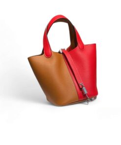 Hermes Picotin Lock 18 Bag Brown/Red For Women 7.1in/18cm