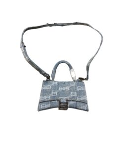 Balenciaga Hourglass XS Handbag Bb Monogram Bleached Denim In Blue For Women 7in/19cm