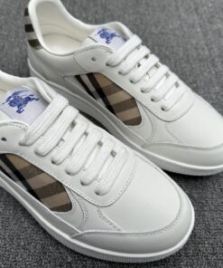 Burberry Leather and Check Terrace Sneakers​