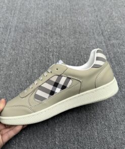 Burberry Leather and Check Terrace Sneakers​