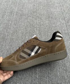 Burberry Leather and Check Terrace Sneakers​