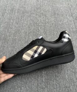 Burberry Leather and Check Terrace Sneakers​