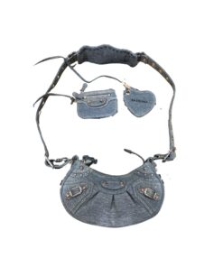 Balenciaga Le Cagole Small Shoulder Bag Denim In Blue For Women 13in/33cm