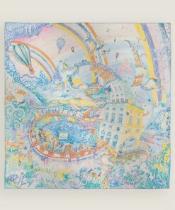 Hermes Les Folies du Faubourg scarf 90
