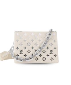 [True-to-ORIGINAL] Louis Vuitton Coussin PM Monogram-Embossed Cream For Women 10.2in/26cm LV M57793