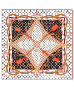 LV Flower And Straps Square 90 scarf