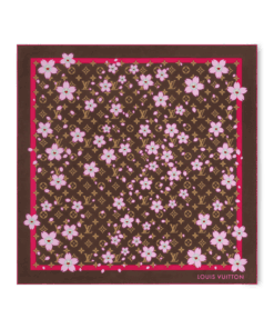LV x TM Monogram Cherry Blossom Square scarf