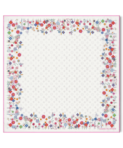 Monogram Superflat Flowers Square Silk Scarf 90 LV x TM
