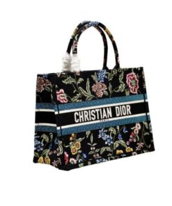 Christian Dior Medium Dior Tote Bag Black For Women 14in/ 36cm