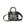 Dior Medium Lady D-Lite Bag Black For Women 9.5in/ 24cm M0565BRHZ_M911