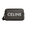 Celine Medium Messenger Bag in Triomphe Canvas With Celine Print Black For Women 9in/23cm 194502CIM.38NO
