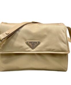 Prada Medium Padded Shoulder Bag In Beige For Women 11.8in/ 30cm