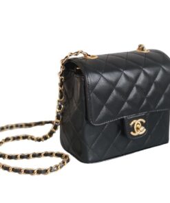 Chanel Mini Flap Bag With Handle Black For Women 6.6 in / 17 cm