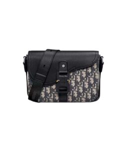 Dior Mini Saddle Bag With Strap Black For Women 9in/23cm 1ADPO049YKS_H27E
