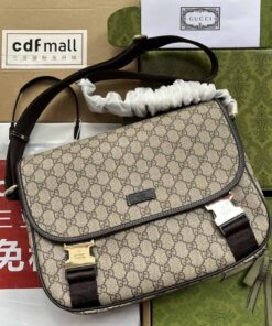 Gucci Imprime Medium Messenger Bag Brown For Women, Women's Bags 12in/30.5cm GG