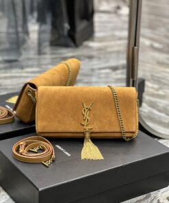 Saint Laurent Kate 99 Chain Bag With Tassel Brown For Women, Women's Bags 10.2in/26cm YSL