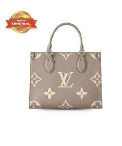 [True-to-ORIGINAL] Louis Vuitton OnTheGo PM Tote Bag Monogram Empreinte Tourterelle Beige For Women 25cm/9.8in M45779
