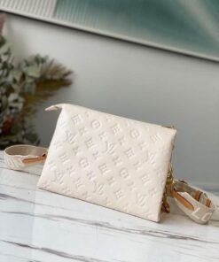 Louis Vuitton Coussin PM Monogram-Embossed Puffy Cream For Women, Women's Handbags, Shoulder And Crossbody Bags 10.2in/26cm LV M57793