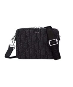 Dior Pouch With Strap Black/Beige For Women 6.5in/17cm CD 2OBBC119YSE_H03E