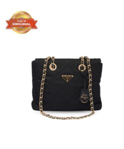 [True-to-ORIGINAL] Prada Re-Edition 1995 Chaine Re-Nylon Tote Bag Black For Women 25cm/9.8in 1BG468_2AOS_F0002_V_COO