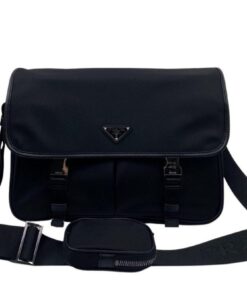 Prada Saffiano Shoulder Bag Black For Women 12.6 in / 32 cm