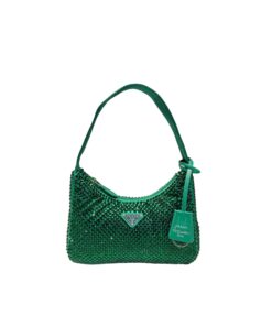 Prada Satin Mini-Bag With Crystals In Green For Women 8.6in/ 22cm 1BC515_2AWL_F0458_V_OOO
