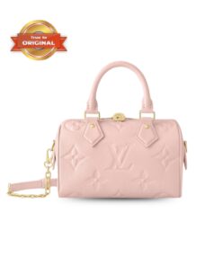 [True-to-ORIGINAL] Louis Vuitton Speedy Bandouliere 20 Monogram Empreinte Opal Pink For Women 20.5cm/8.1in M47136