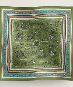 Hermes Tatouages Marins Bandana shawl scarf