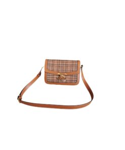 Celine Teen Triomphe Check Bag Brown For Women 7in/18.5cm