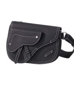 Dior The Saddle Pouch With Border Black/Grey For Women 9.5in/24cm CD