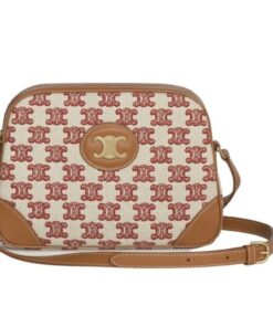 Celine Triomphe Small Camera Bag Light Yellow/Red For Women 8in/20cm