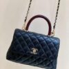 Chanel Medium Flap Bag With Top Handle Black For Women 9in/23cm A92990