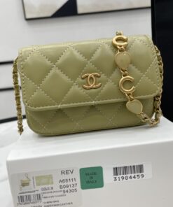 Chanel Mini Flap Bag Green For Women, Women's Bags 12.5cm