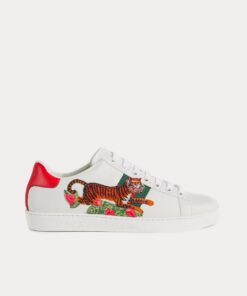 Gucci Tiger Ace Leather White Low Top Sneakers