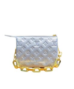 Louis Vuitton Monogram Puffy Lambskin Coussin Bb Silver 21Cm M59277