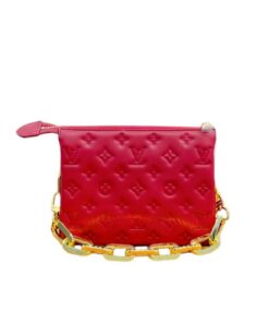 Louis Vuitton Monogram Puffy Lambskin Coussin Bb Red 21Cm M59277