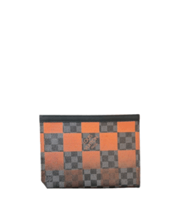 Louis Vuitton Discovery Pochette Damier Graphite Orange Clutch 27Cm N60412